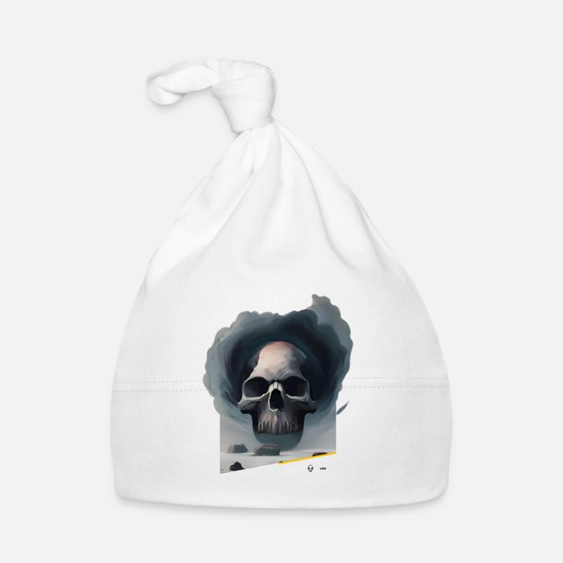 Grim Skull - Organic Baby Cap - white