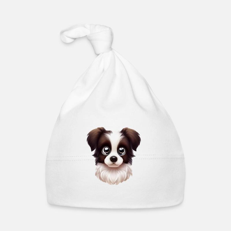 Verspieltes Border Collie Portrait Baby Bio-Mütze