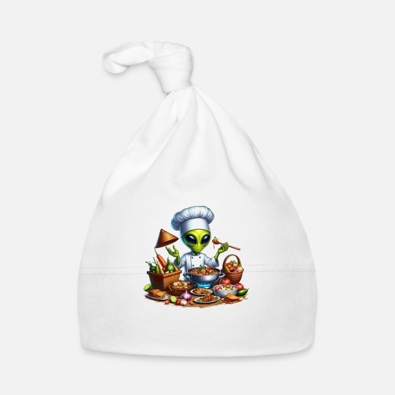 Alien am Kochen Baby Bio-Mütze