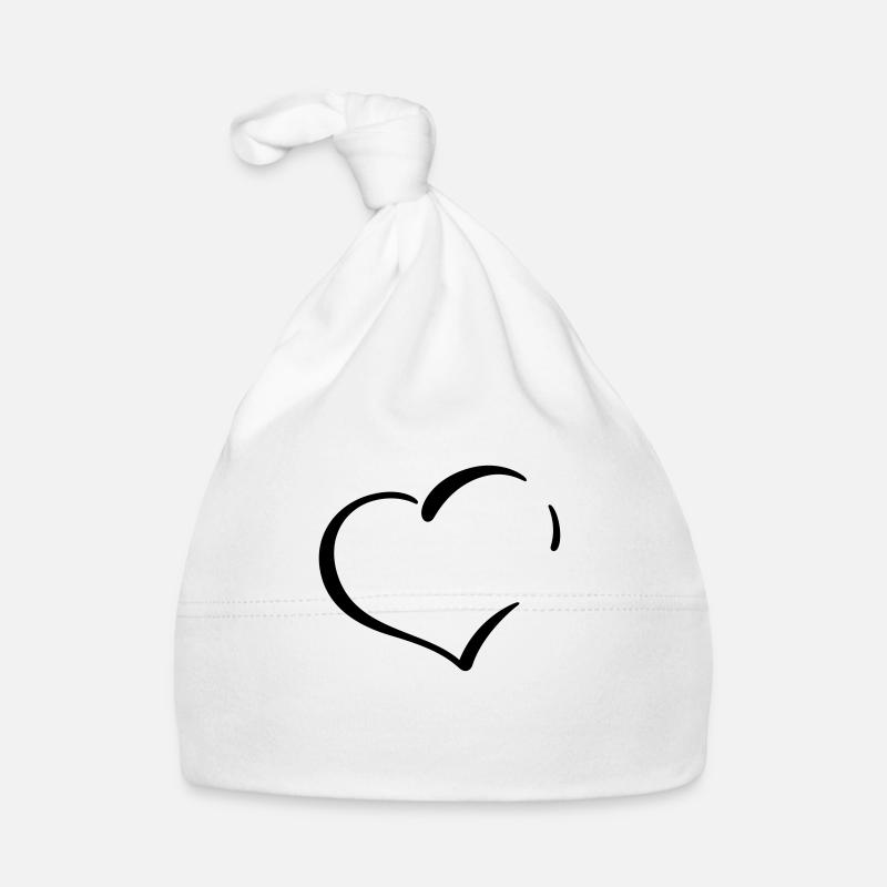 Herz - Baby Bio-Mütze - Weiß