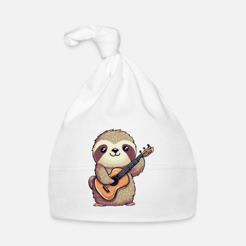 Sloth Guitar Player Organic Baby Cap