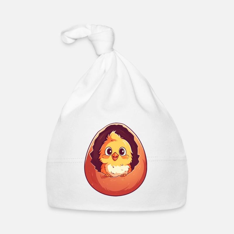Chick in Egg - Charming Chicken Design Organic Baby Cap