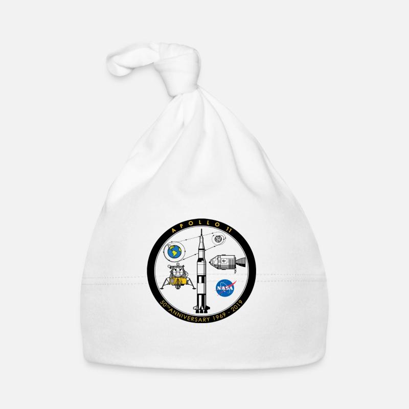 ESA Retro Apollo 11 Rétro Astronaute rétro - Bonnet bio Bébé - blanc