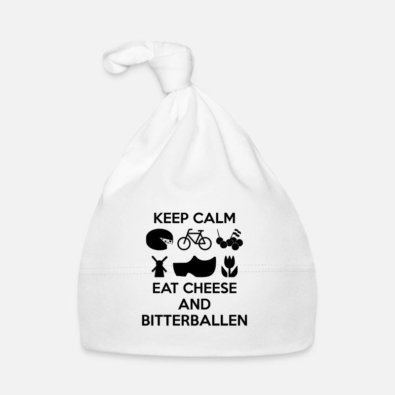 KEEP CALM Eat Cheese and Bitterballen Multi Color Organic Baby Cap