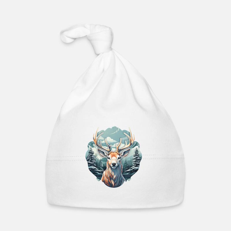 Winterzeit Hirsch Baby Bio-Mütze