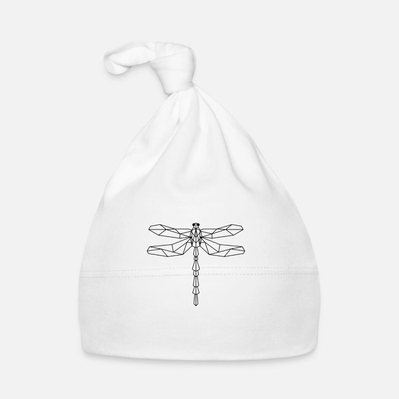 Geometric dragonfly polygon insect - Organic Baby Cap - white