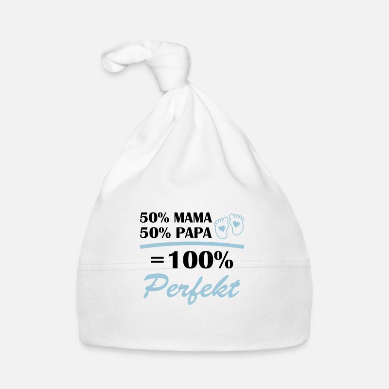 50 mama 50 papa 100 perfekt Baby Bio-Mütze