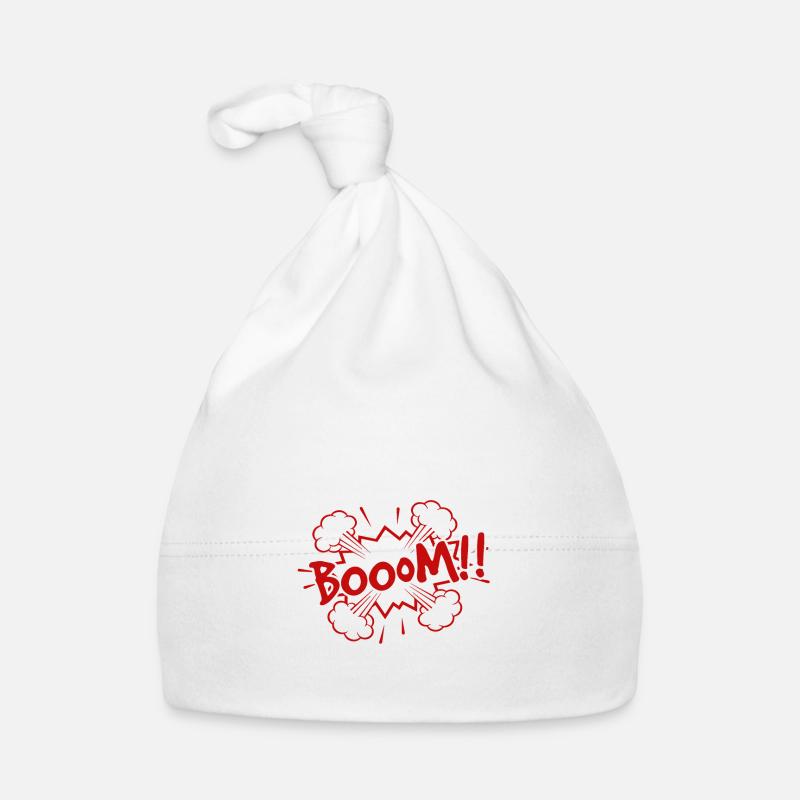 comic Boom - Baby Bio-Mütze - Weiß