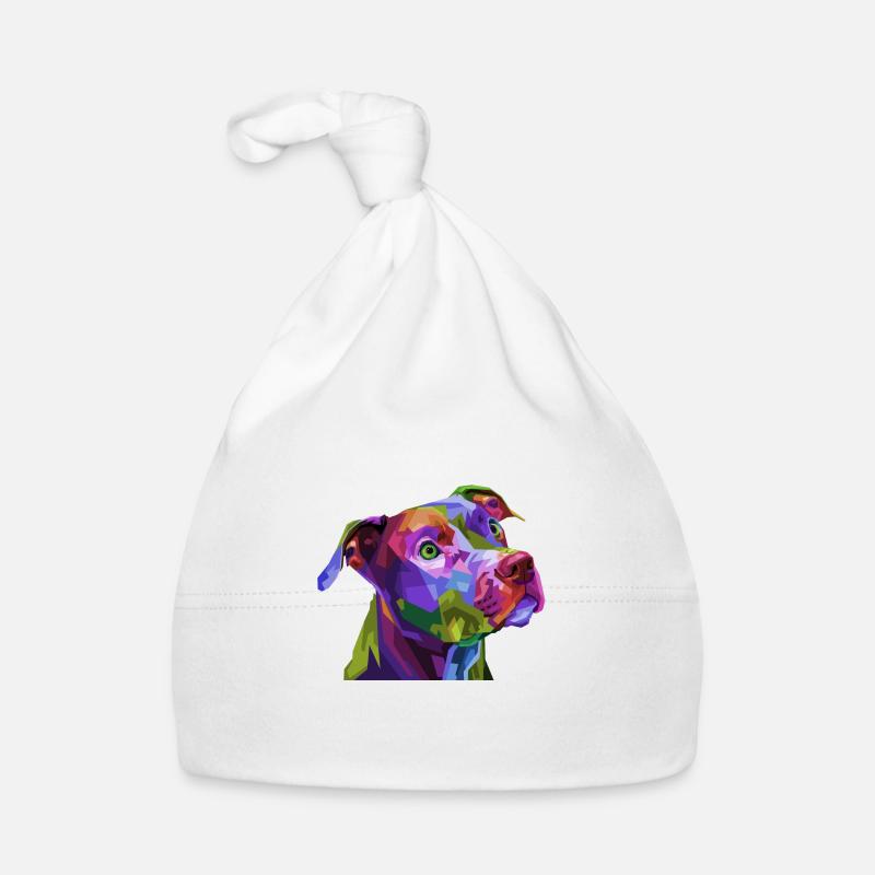 Bunter Pitbull Baby Bio-Mütze