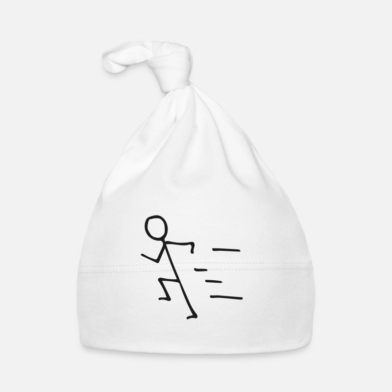 Stick figure marathon runner triathlete Organic Baby Cap
