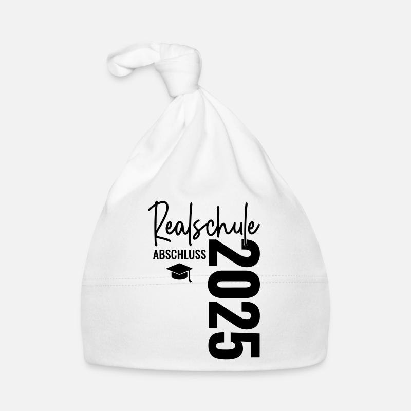 Abschluss 2025 Realschule - Baby Bio-Mütze - Weiß