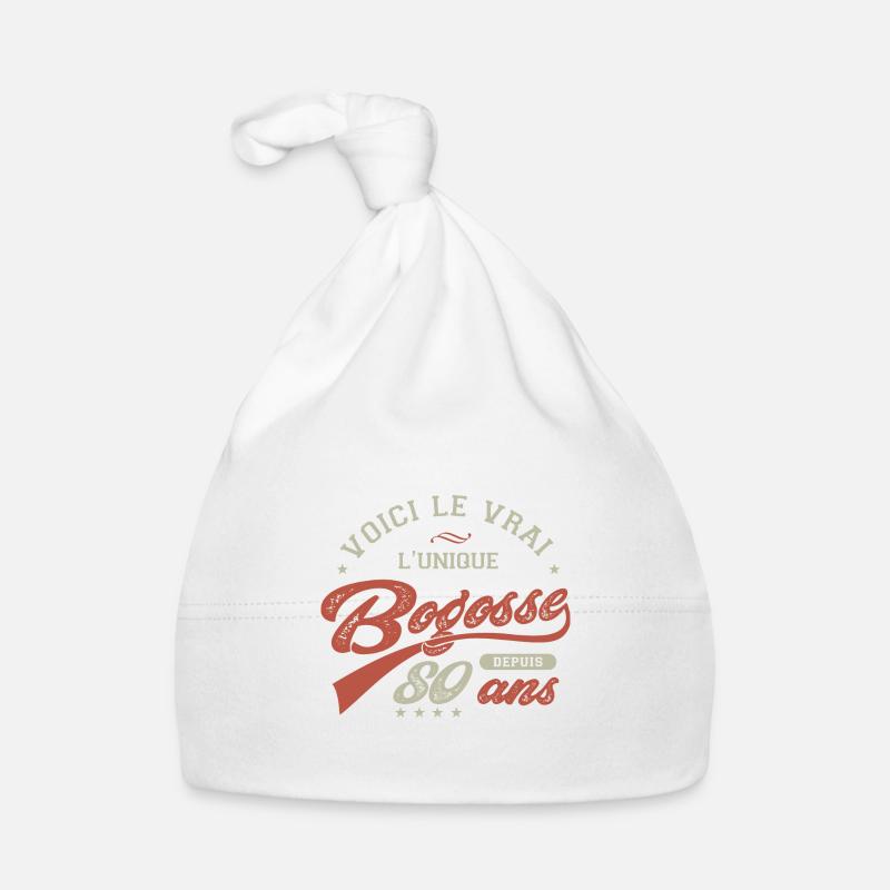 80 ans bogosse anniversaire 80 ans - Bonnet bio Bébé - blanc