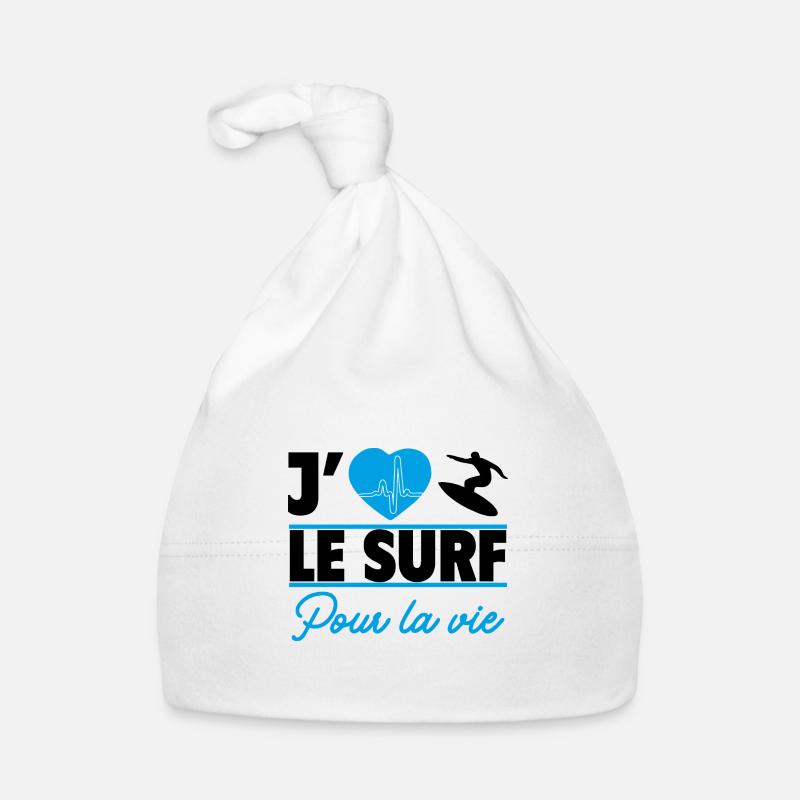 j aime le surf pour la vie Bonnet bio Bébé