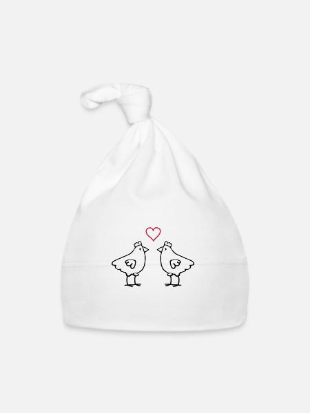 chicken love - Organic Baby Cap - white - Front