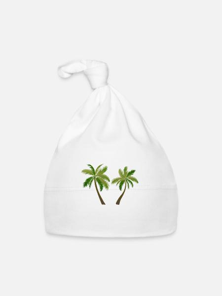 palm tree palm palms 2305 S - Organic Baby Cap - white - Front
