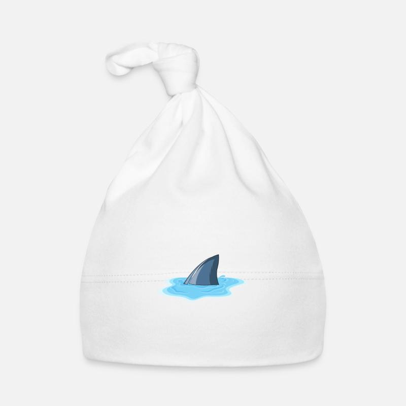 Flaque d'aileron de requin - Bonnet bio Bébé - blanc