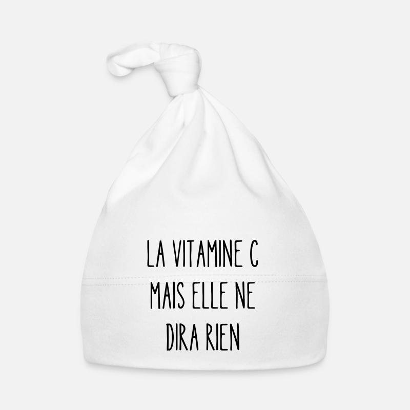 la vitamine c mais elle ne dira rien - Bonnet bio Bébé - blanc