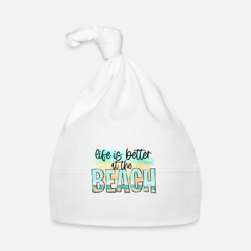 VACANCES VACANCES À LA PLAGE PALMIERS MOTIF DE VOYAGE DU SOLEIL Bonnet bio Bébé