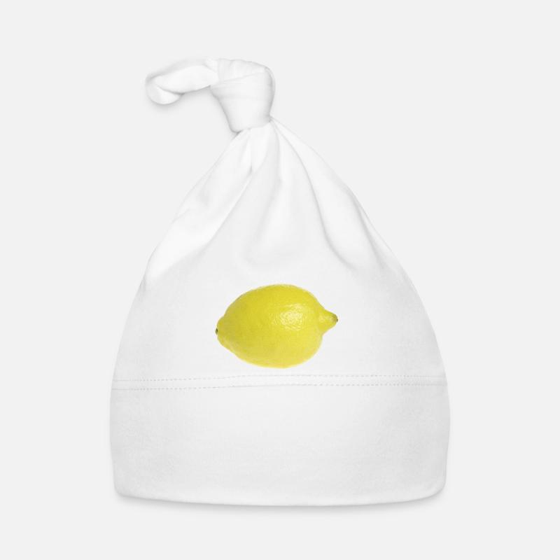 Zitrone - Baby Bio-Mütze - Weiß