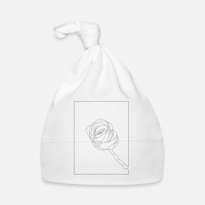 Rose fineline schwarz Baby Bio-Mütze