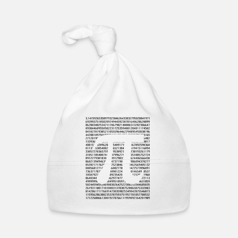 Number pi - Organic Baby Cap - white