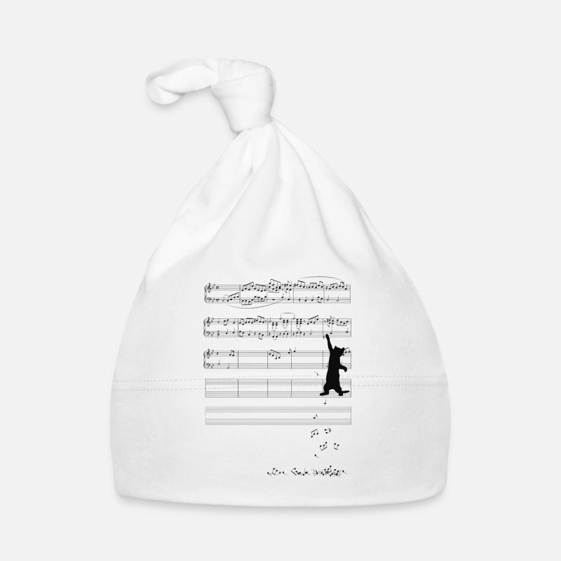 Musical notes with cats Organic Baby Cap