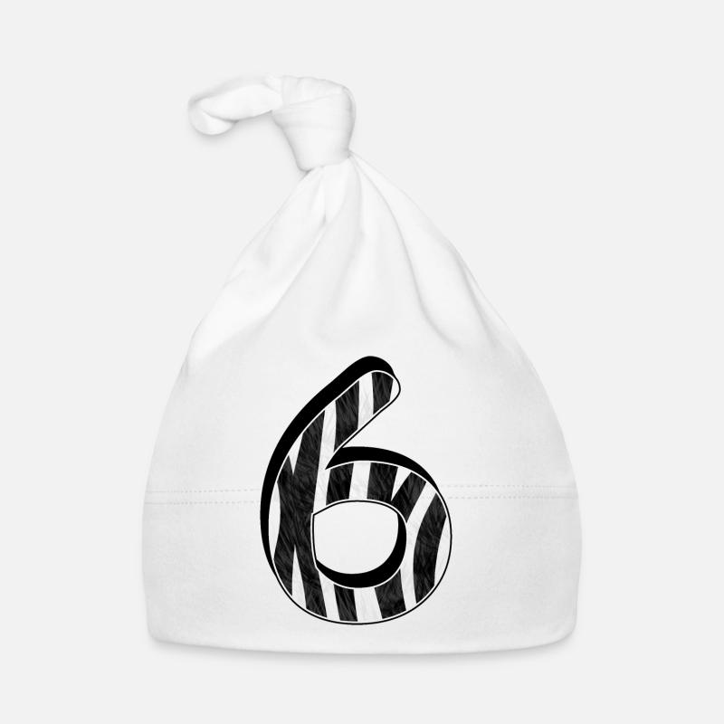 Zebra six 6 anniversaire - Bonnet bio Bébé - blanc