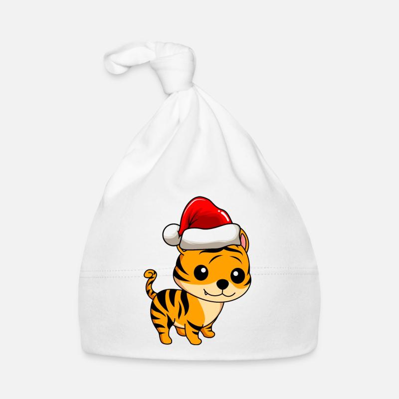 Tiger Comic Christmas Bonnet bio Bébé