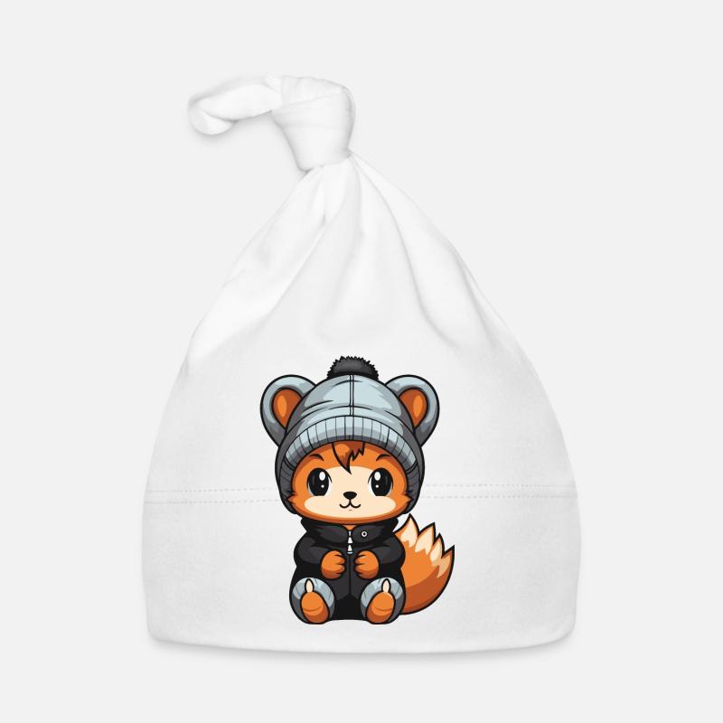 Eichhörnchen Winter Comic Baby Bio-Mütze