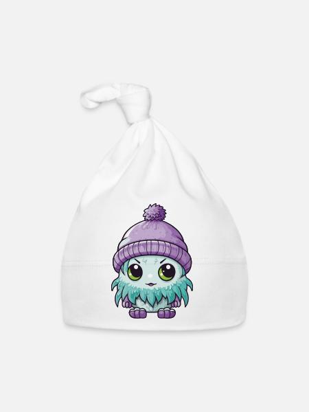 Winter Eskimo Baby Winterlich - Baby Bio-Mütze - Weiß - Vorne
