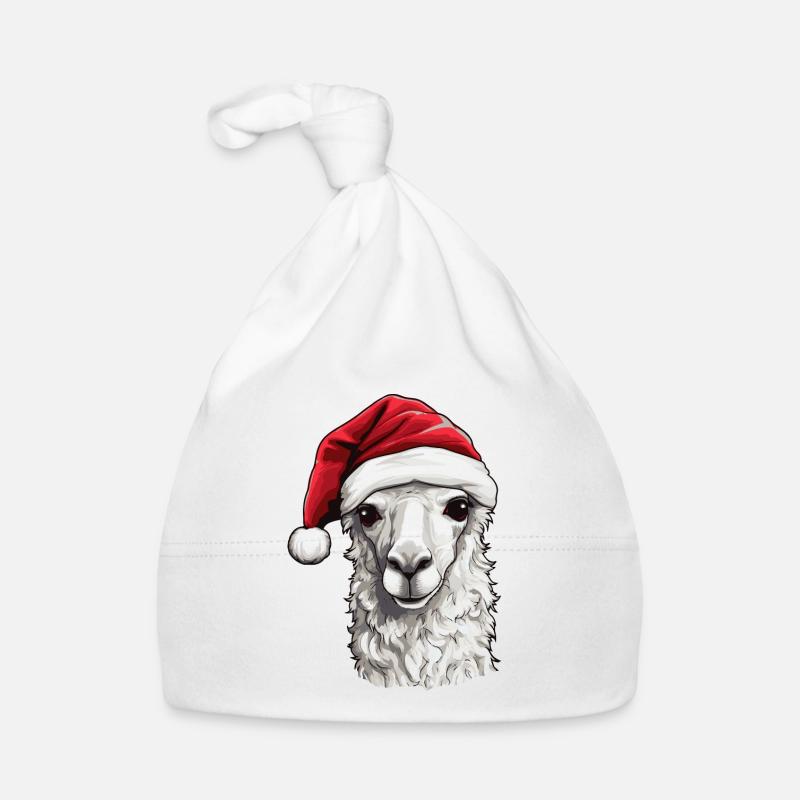 Lama tête d’animal de Noël en alpaga Bonnet bio Bébé