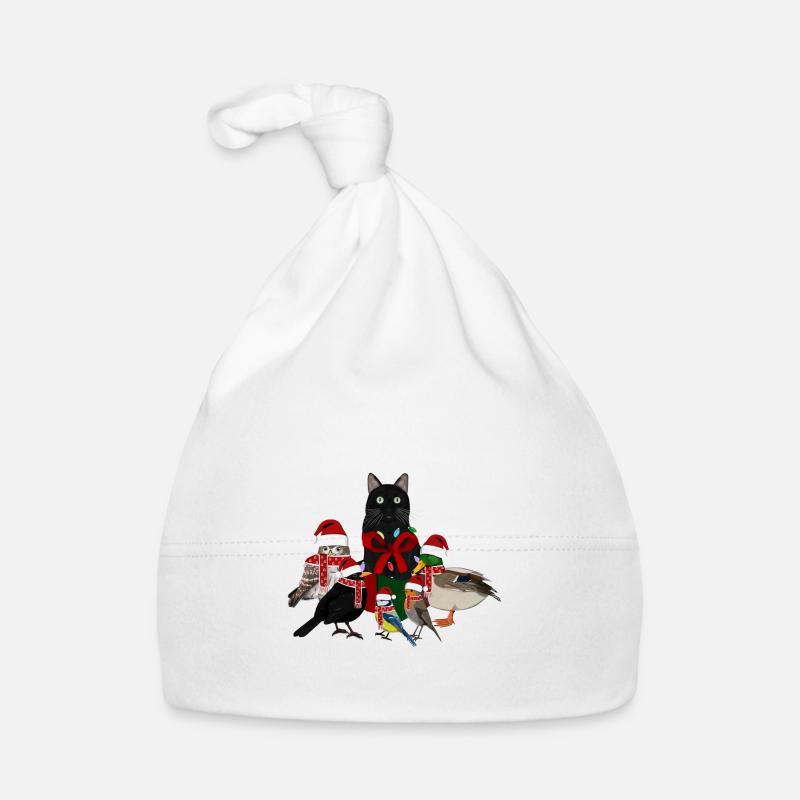 Merle Robin Hibou Canard avec Chat Noël Bonnet bio Bébé
