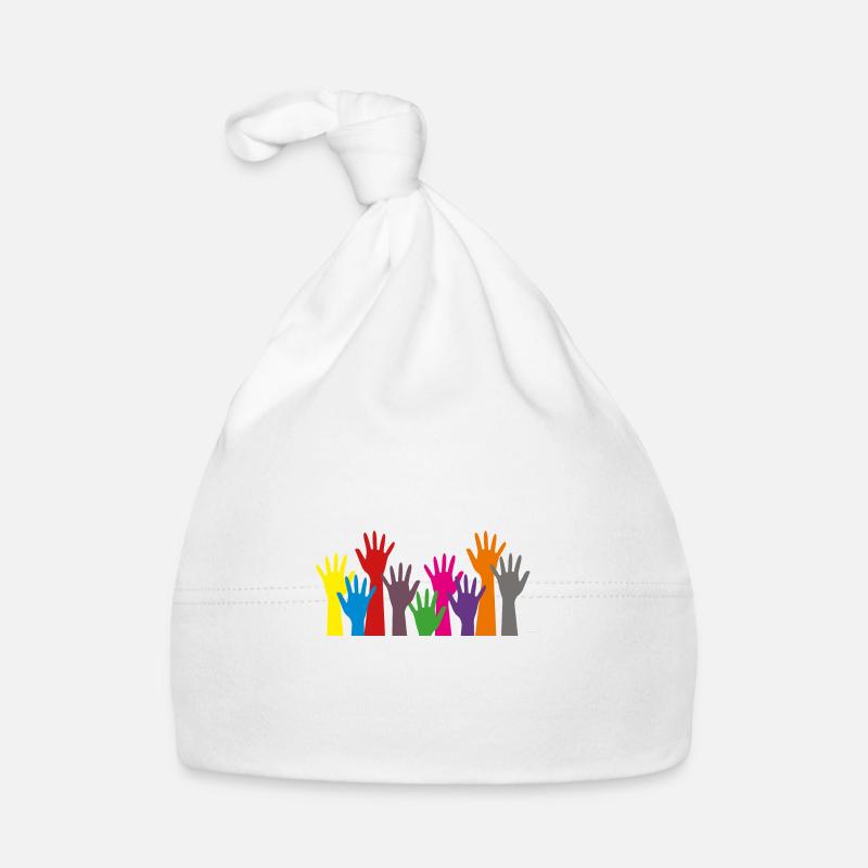 Mains internationales - Bonnet bio Bébé - blanc