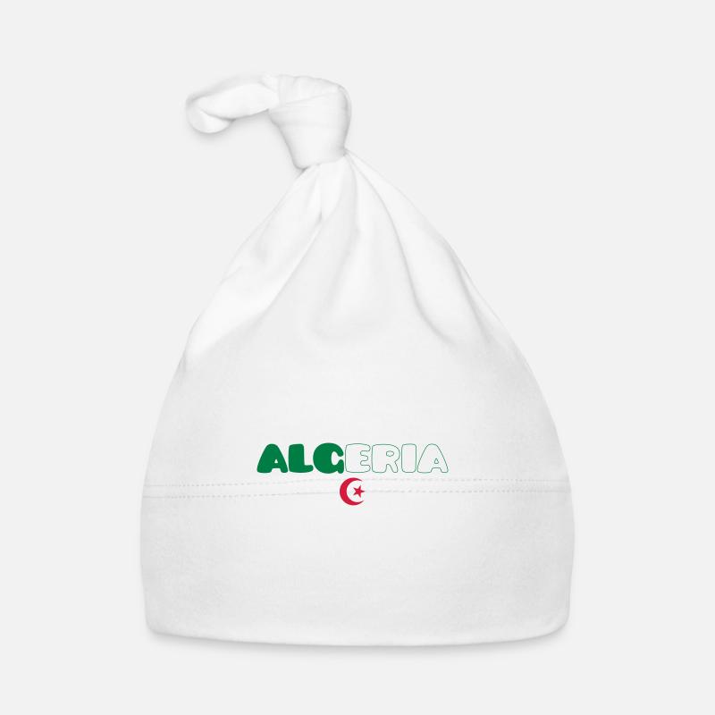 Algérie - Algérien - Algérienne - Bonnet bio Bébé - blanc