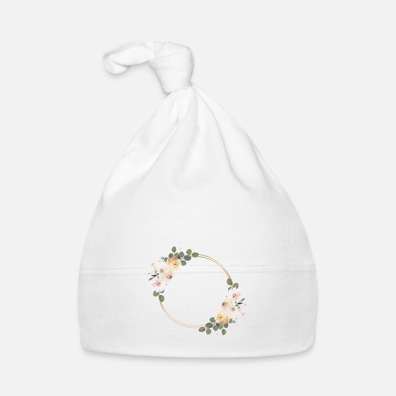 Frühling Floral Kreis personalisierbar Baby Bio-Mütze