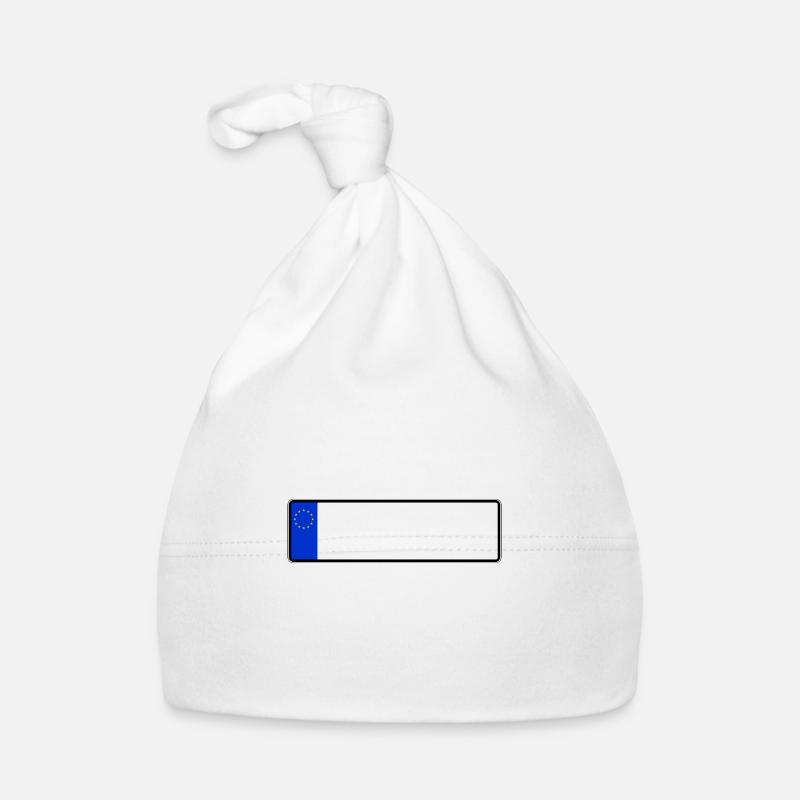 License plate blank short EU - Organic Baby Cap - white