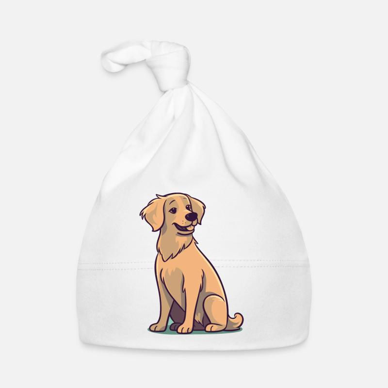 Conception de chien mignon pour les propriétaires de chiens - Bonnet bio Bébé - blanc