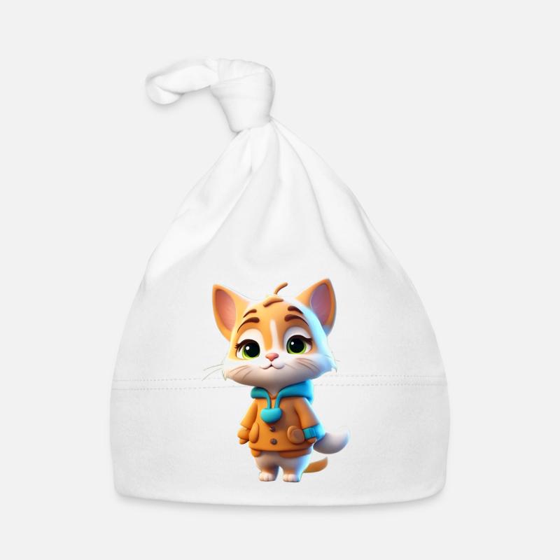 Süße Herbstkatze Baby Bio-Mütze