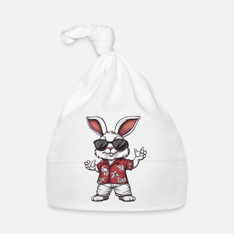 Lapin Bande Dessinée Drôle Été Bonnet bio Bébé