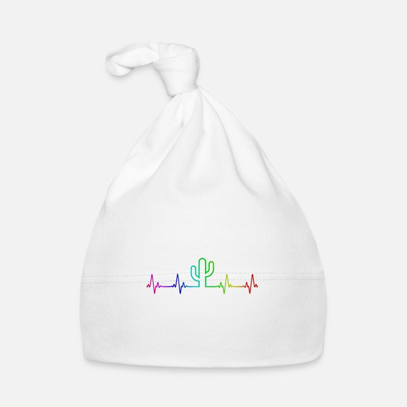 Regenbogen Kaktus Herzschlag Baby Bio-Mütze