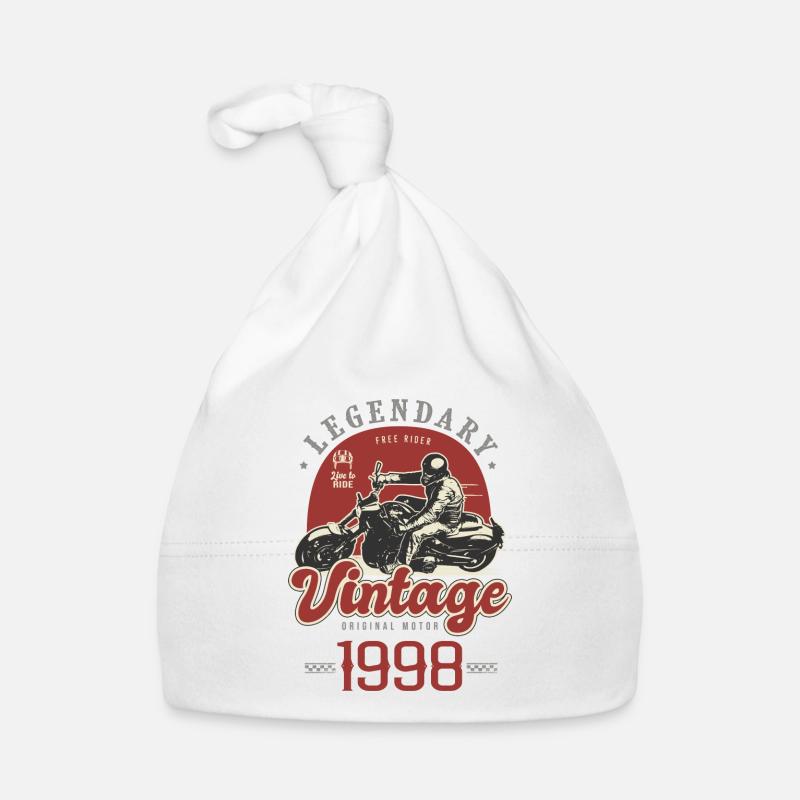 1998 anniversary motorcycle biker vintage years Organic Baby Cap