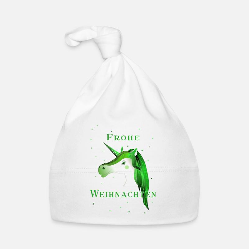 Frohe Weihnachten - Einhorn Baby Bio-Mütze