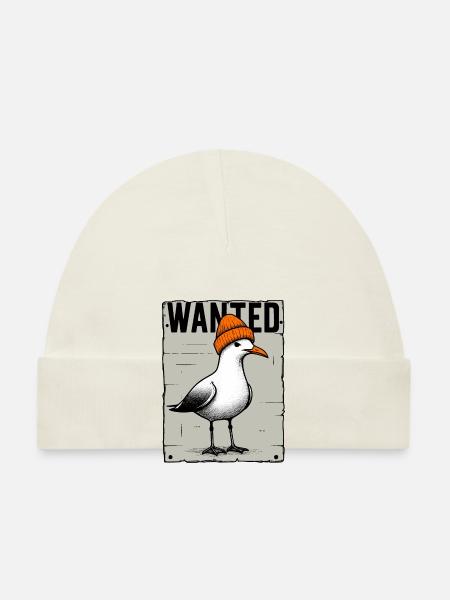 Affiche recherchée North Sea Bandit Seagull w. Cap Wanted - Bonnet bio Bébé - blanc - Devant