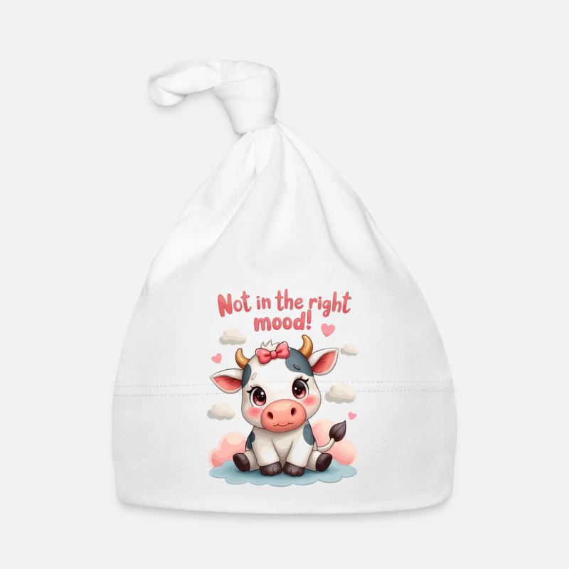 Vache douce et triste pas de bonne humeur Bonnet bio Bébé