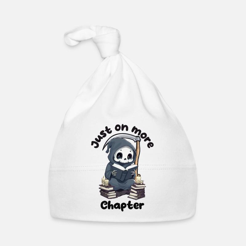 Cute Grim Reaper, Just One More Chapter Halloween Organic Baby Cap