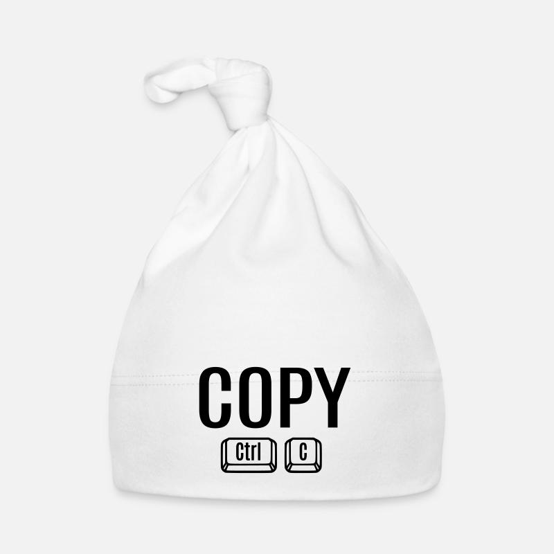 Papa Mama Kind Baby Geburt Geschenkidee Copy Paste - Baby Bio-Mütze - Weiß