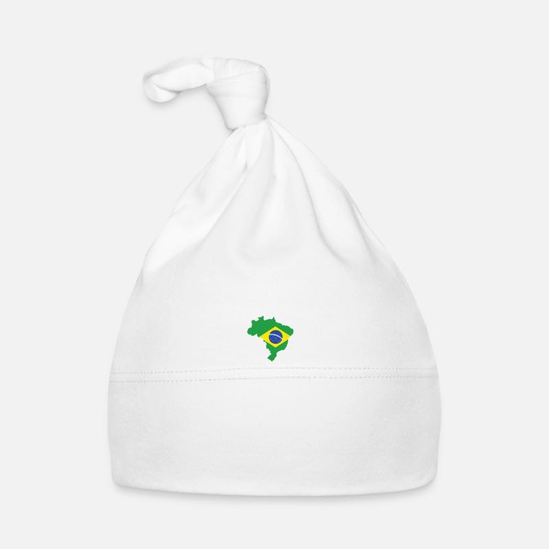 Brésil flag - Bonnet bio Bébé - blanc