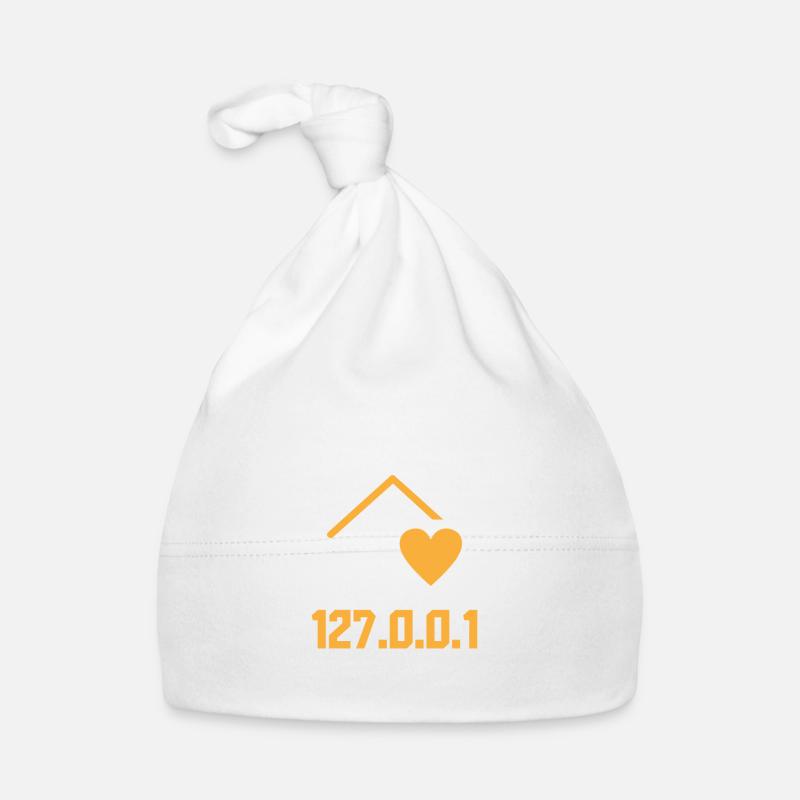 Nerd Internet WLAN zocken hacken Geschenk Herz - Baby Bio-Mütze - Weiß