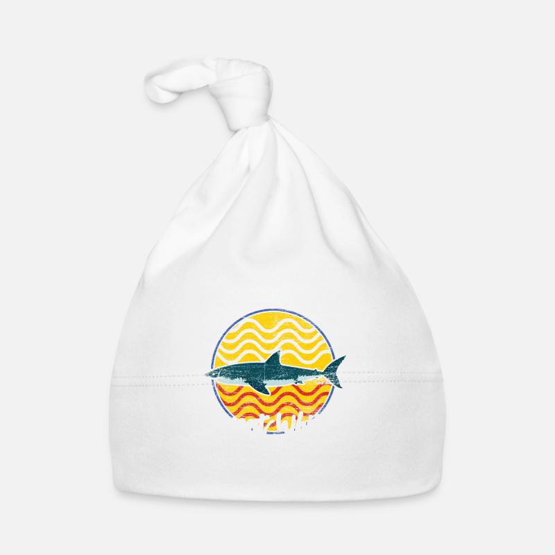 Great white shark fish seafood surfer gift Organic Baby Cap