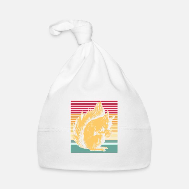 Retro Einhörnchen niedliches Tier Geschenk Nüsse Baby Bio-Mütze